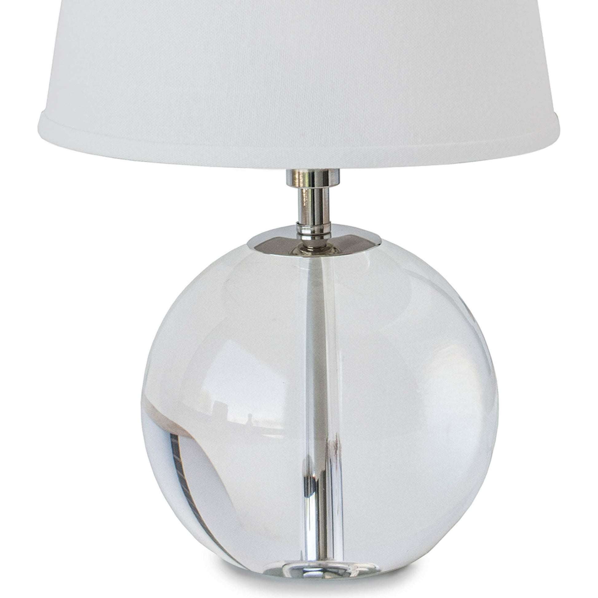 Crystal Mini Sphere Lamp by Regina Andrew in nickel and clear. Made from crystal in a modern style.