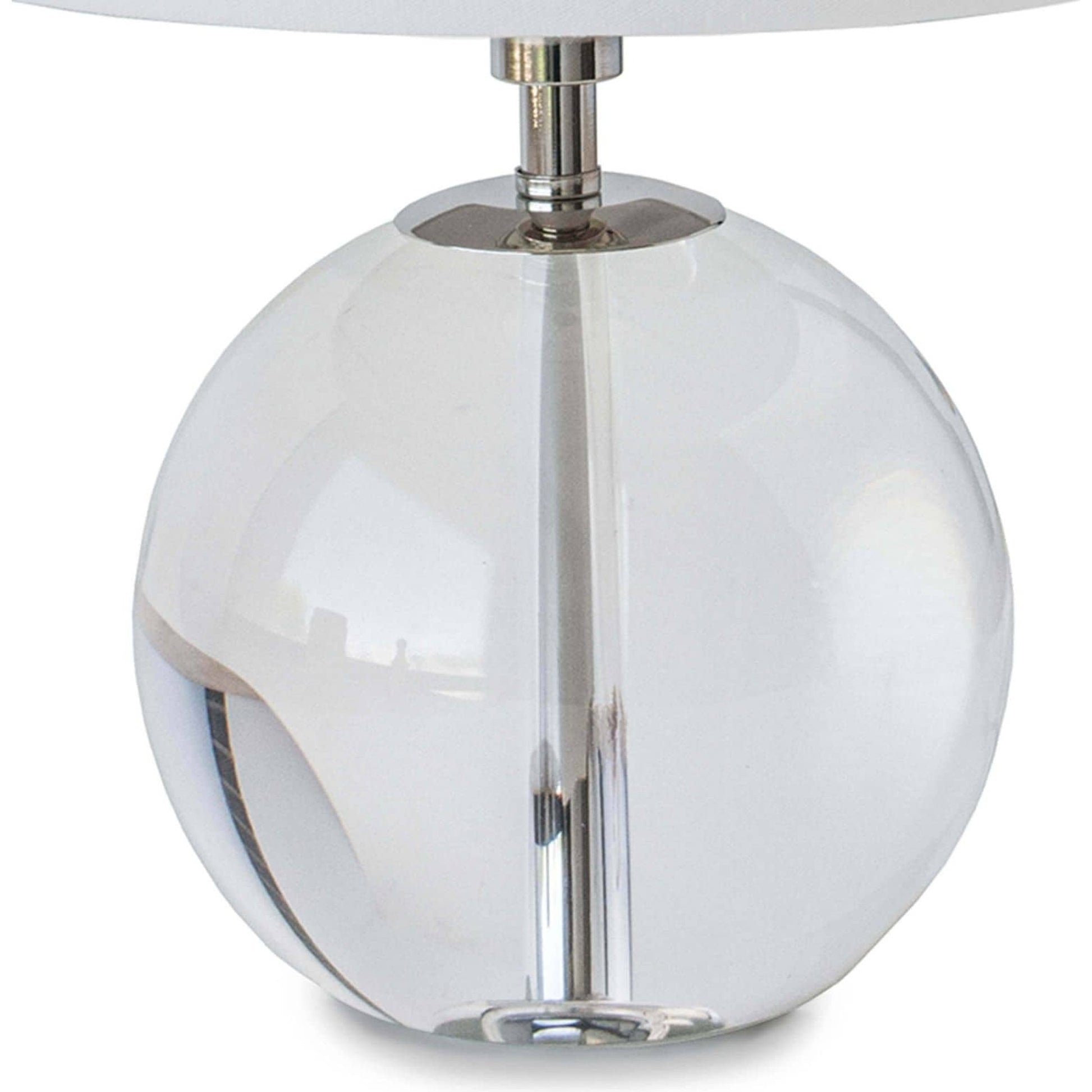 Crystal Mini Sphere Lamp by Regina Andrew in nickel and clear. Made from crystal in a modern style.