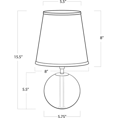 Crystal Mini Sphere Lamp by Regina Andrew in nickel and clear. Made from crystal in a modern style.