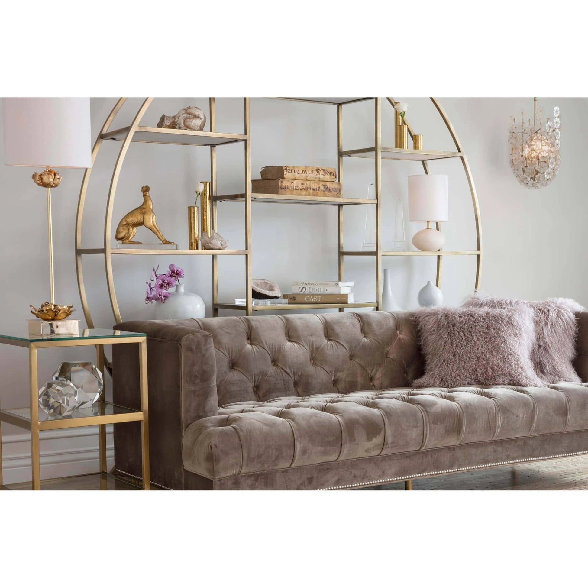 Alabaster Mini Orb Lamp by Regina Andrew in white, natural. Made from alabaster in a modern style.