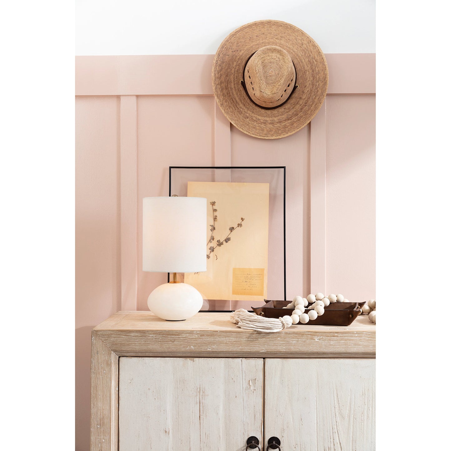 010 S-286683 | Lifestyle | Alabaster Mini Orb Lamp by Regina Andrew in white, natural. Made from alabaster in a modern style.