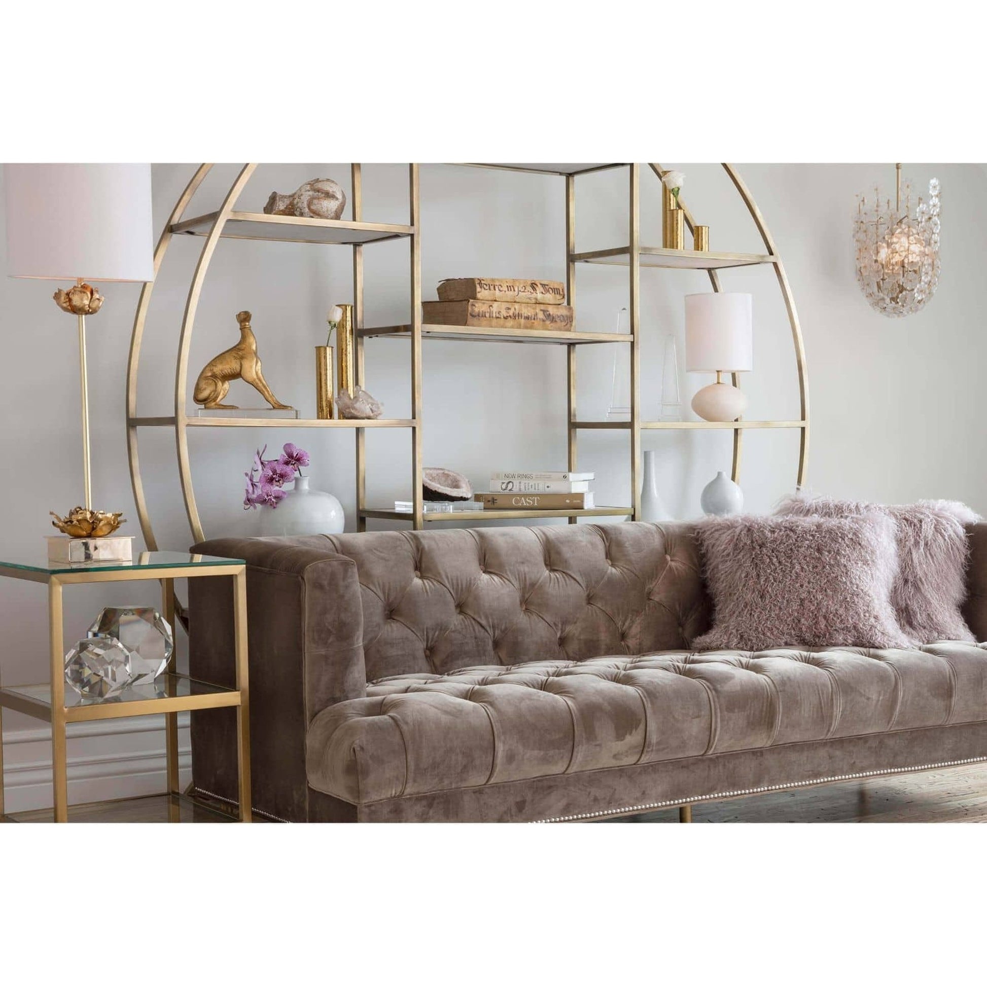 Alabaster Mini Orb Lamp by Regina Andrew in white, natural. Made from alabaster in a modern style.