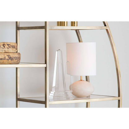 Alabaster Mini Orb Lamp by Regina Andrew in white, natural. Made from alabaster in a modern style.