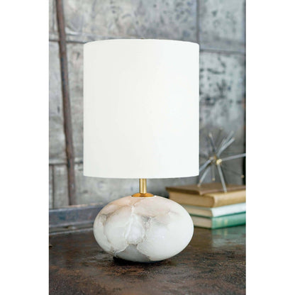 Alabaster Mini Orb Lamp by Regina Andrew in white, natural. Made from alabaster in a modern style.