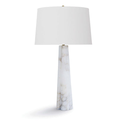 Quatrefoil Alabaster Table Lamp by Regina Andrew in white, natural. Made from alabaster in a coastal style.