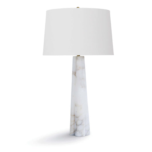 Quatrefoil Alabaster Table Lamp by Regina Andrew in white, natural. Made from alabaster in a coastal style.
