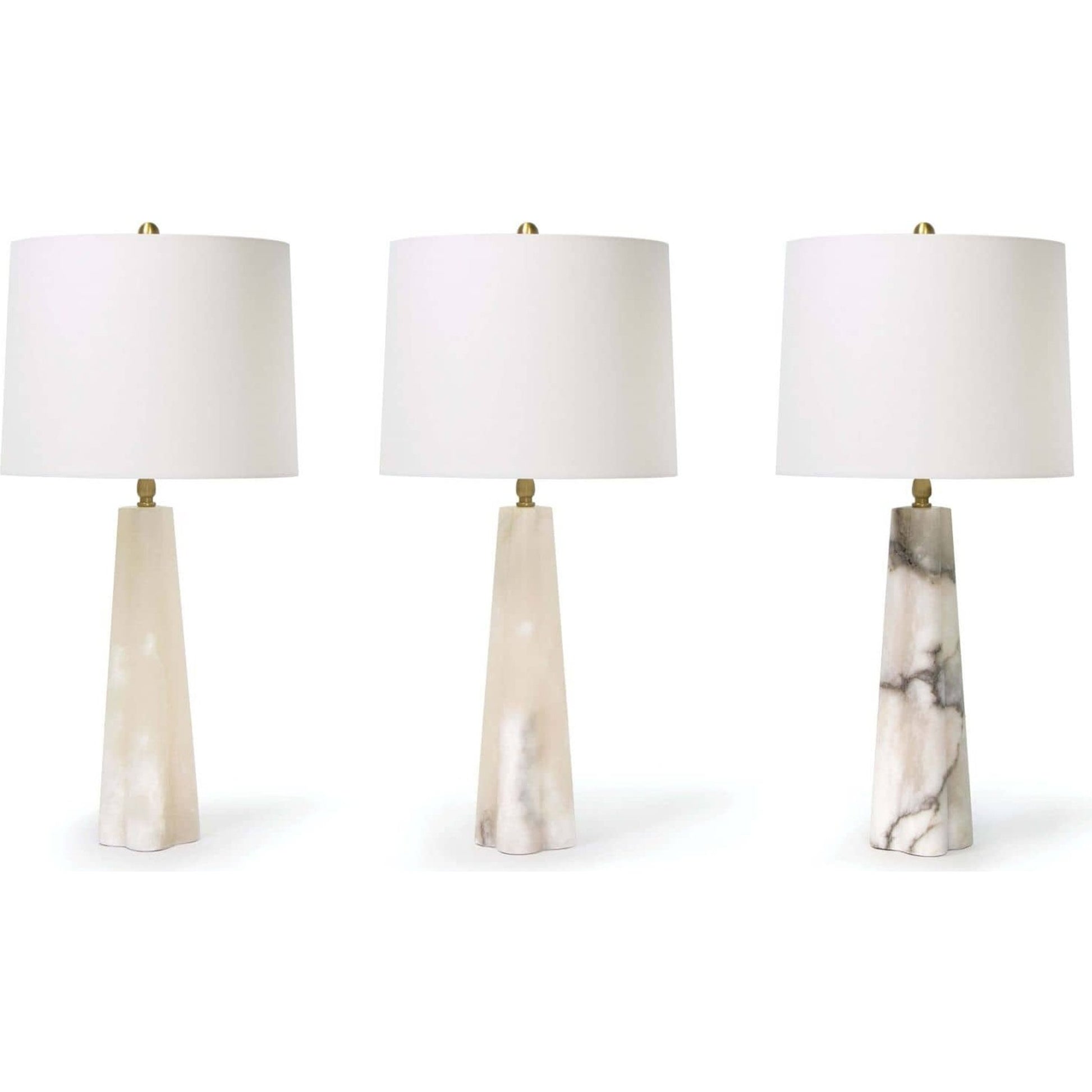 Quatrefoil Alabaster Table Lamp by Regina Andrew in white, natural. Made from alabaster in a coastal style.