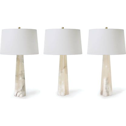 Quatrefoil Alabaster Table Lamp by Regina Andrew in white, natural. Made from alabaster in a coastal style.