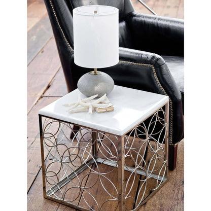 Concrete Mini Orb Lamp by Regina Andrew in gray. Made from concrete in a modern style.