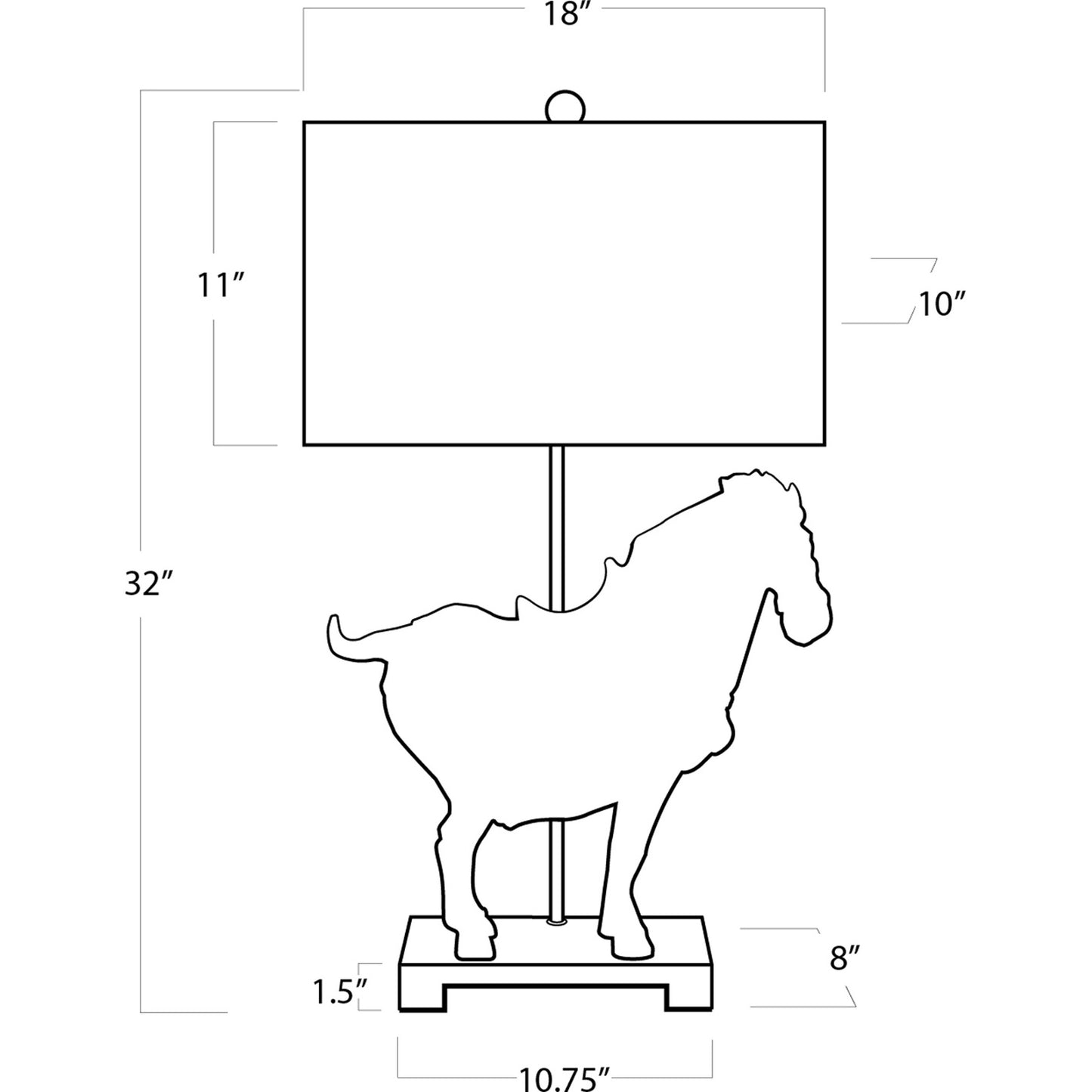 002 S-286874 | Additional Silo | Dynasty Horse Table Lamps Pair by Regina Andrew in distressed, painted and distressed painted. Made from resin in a eclectic & global style.