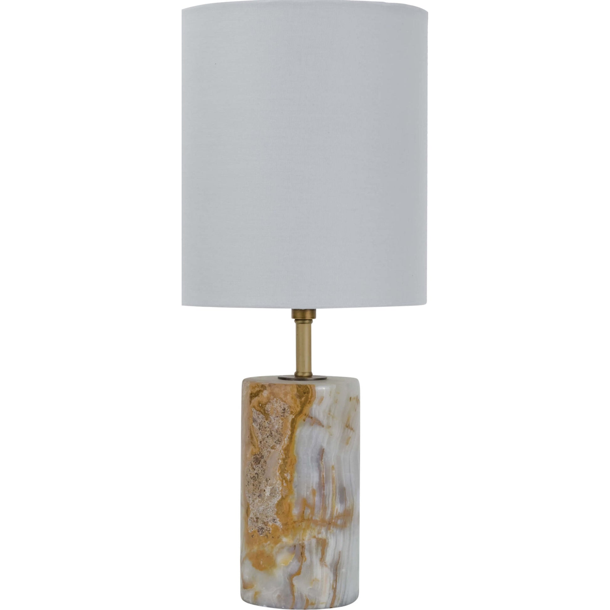 Jade and Brass Mini Cylinder Lamp by Regina Andrew in white, natural. Made from jade in a eclectic & global style.