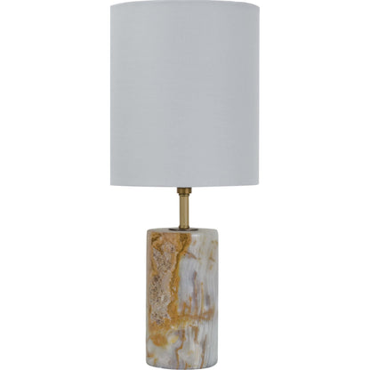 Jade and Brass Mini Cylinder Lamp by Regina Andrew in white, natural. Made from jade in a eclectic & global style.