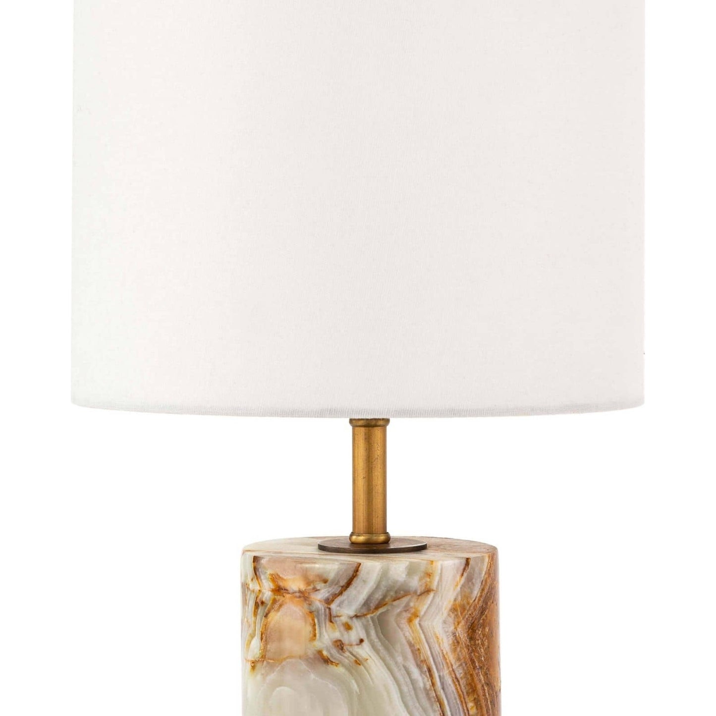 003 S-287000 | Additional Silo | Jade and Brass Mini Cylinder Lamp by Regina Andrew in white, natural. Made from jade in a eclectic & global style.