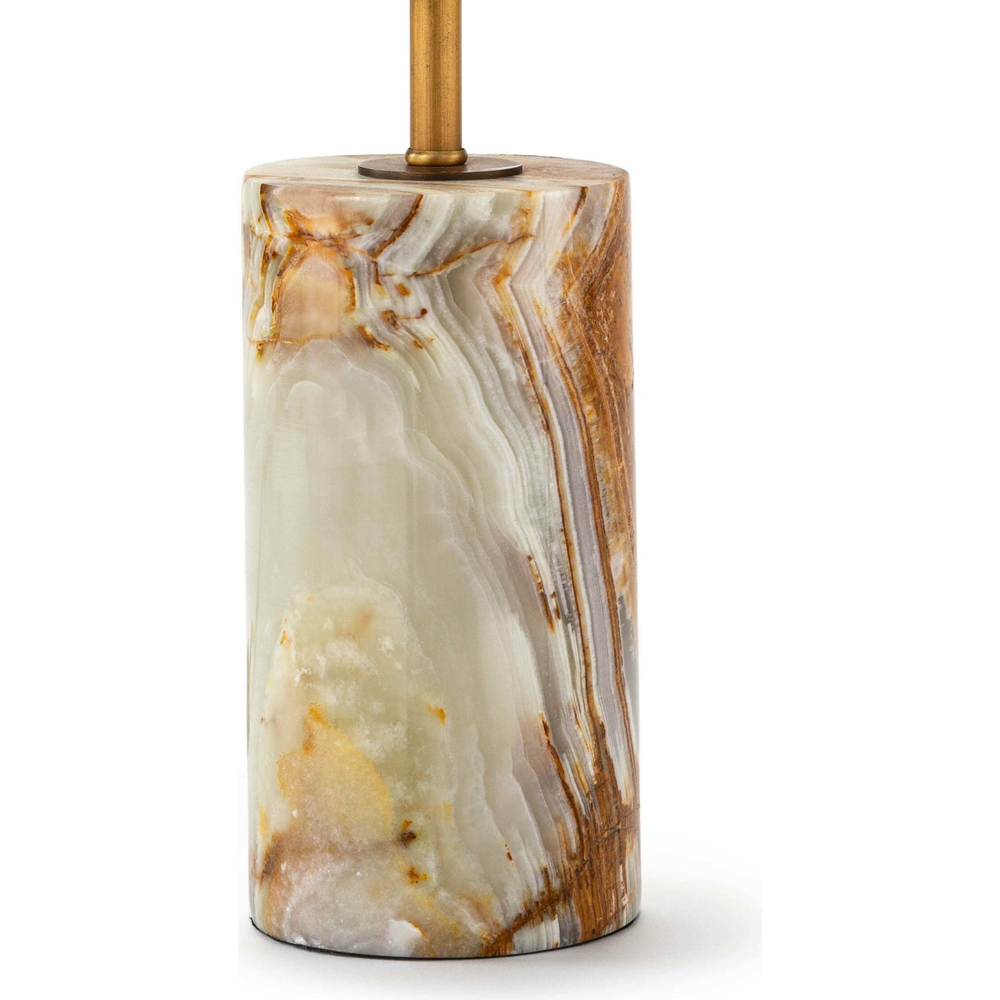004 S-287000 | Additional Silo | Jade and Brass Mini Cylinder Lamp by Regina Andrew in white, natural. Made from jade in a eclectic & global style.