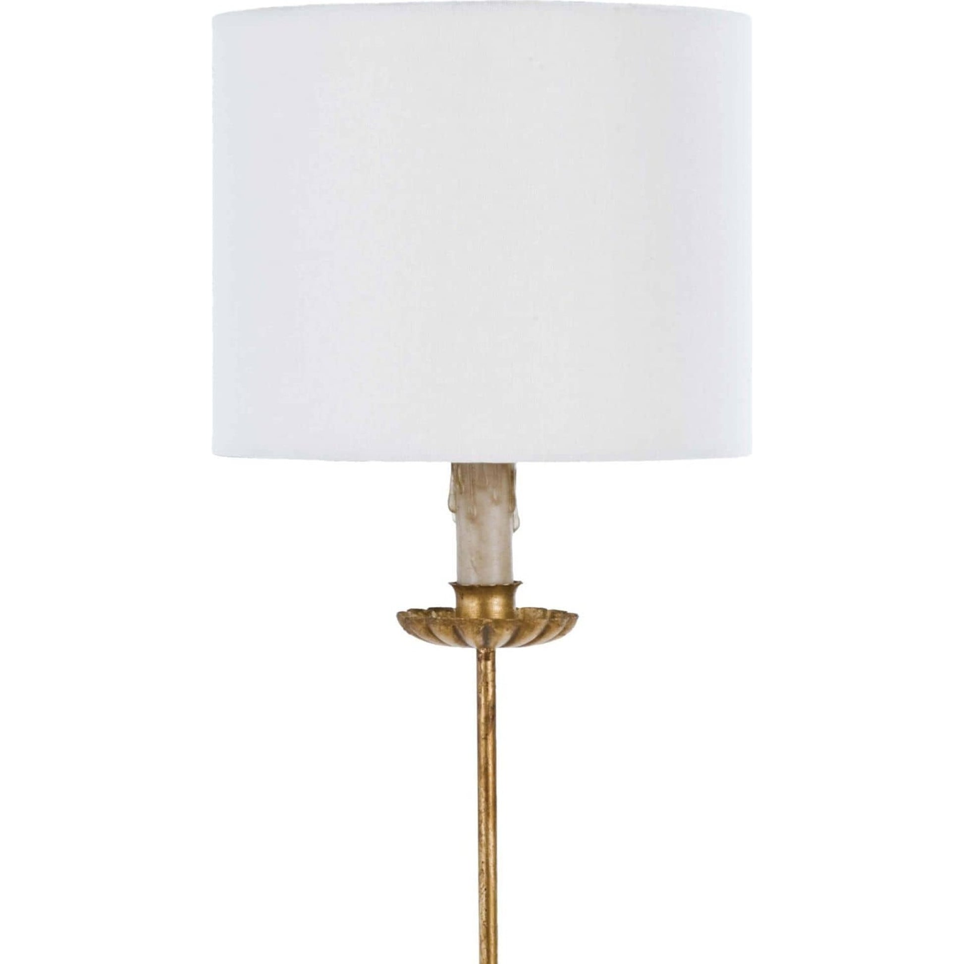 Clove Stem Buffet Table Lamp by Regina Andrew in gold and antique gold leaf. Made from cast iron in a traditional style.