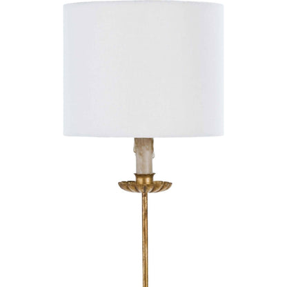 Clove Stem Buffet Table Lamp by Regina Andrew in gold and antique gold leaf. Made from cast iron in a traditional style.