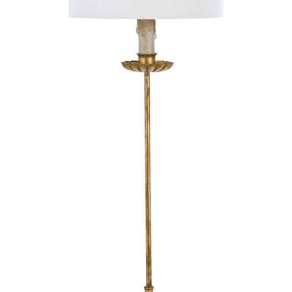 Clove Stem Buffet Table Lamp by Regina Andrew in gold and antique gold leaf. Made from cast iron in a traditional style.