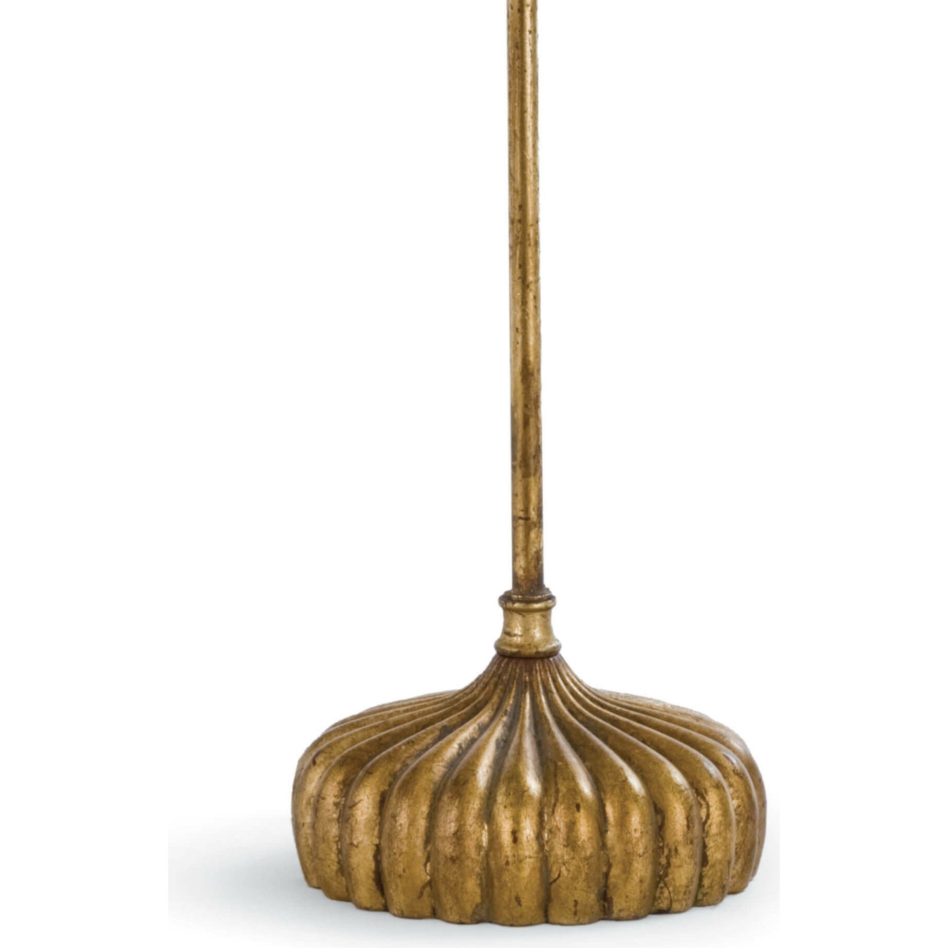 Clove Stem Buffet Table Lamp by Regina Andrew in gold and antique gold leaf. Made from cast iron in a traditional style.