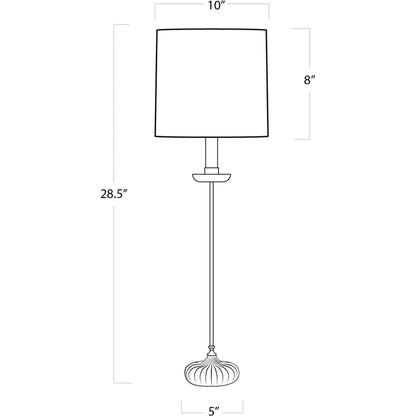 Clove Stem Buffet Table Lamp by Regina Andrew in gold and antique gold leaf. Made from cast iron in a traditional style.