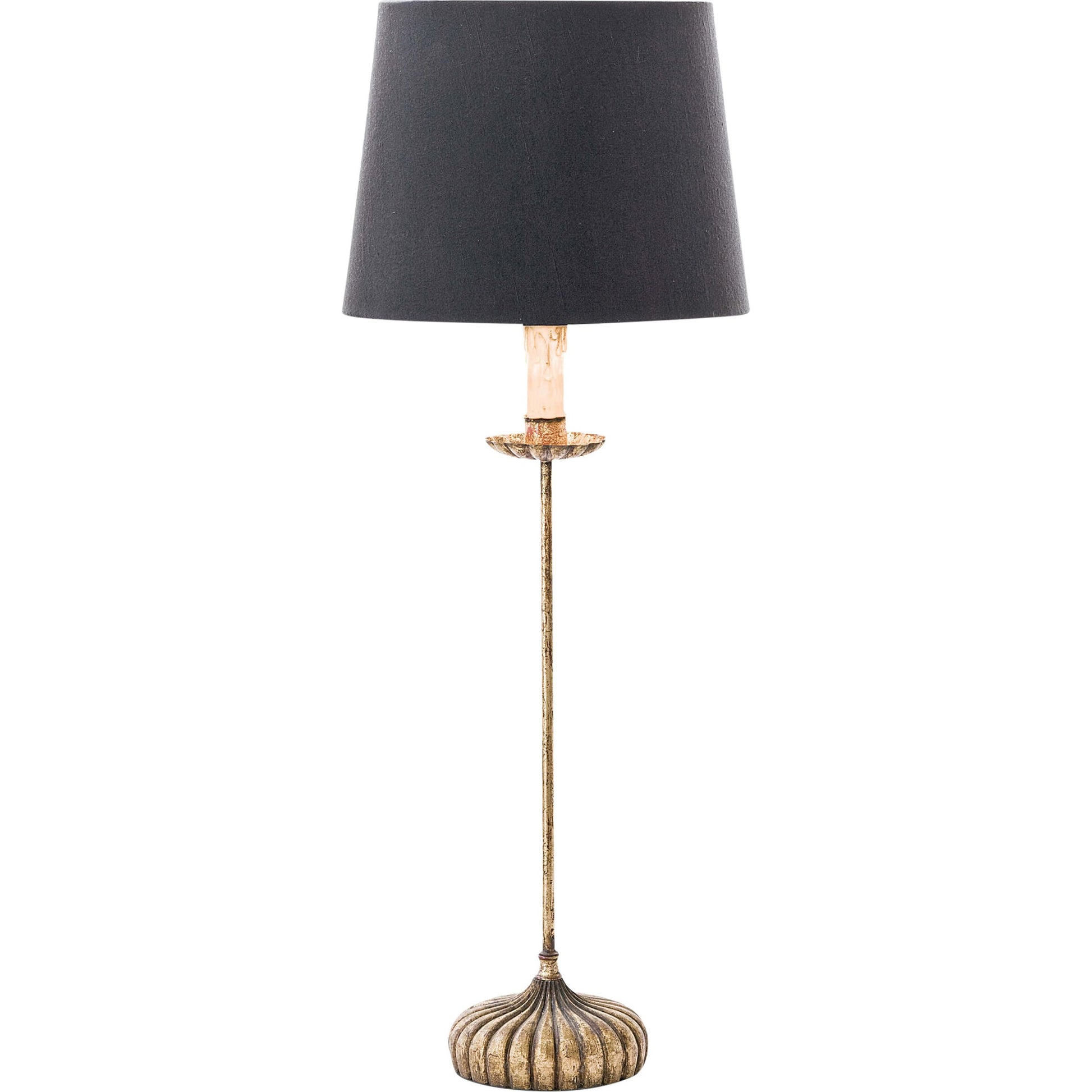 Clove Stem Buffet Table Lamp by Regina Andrew in gold and antique gold leaf. Made from cast iron in a traditional style.
