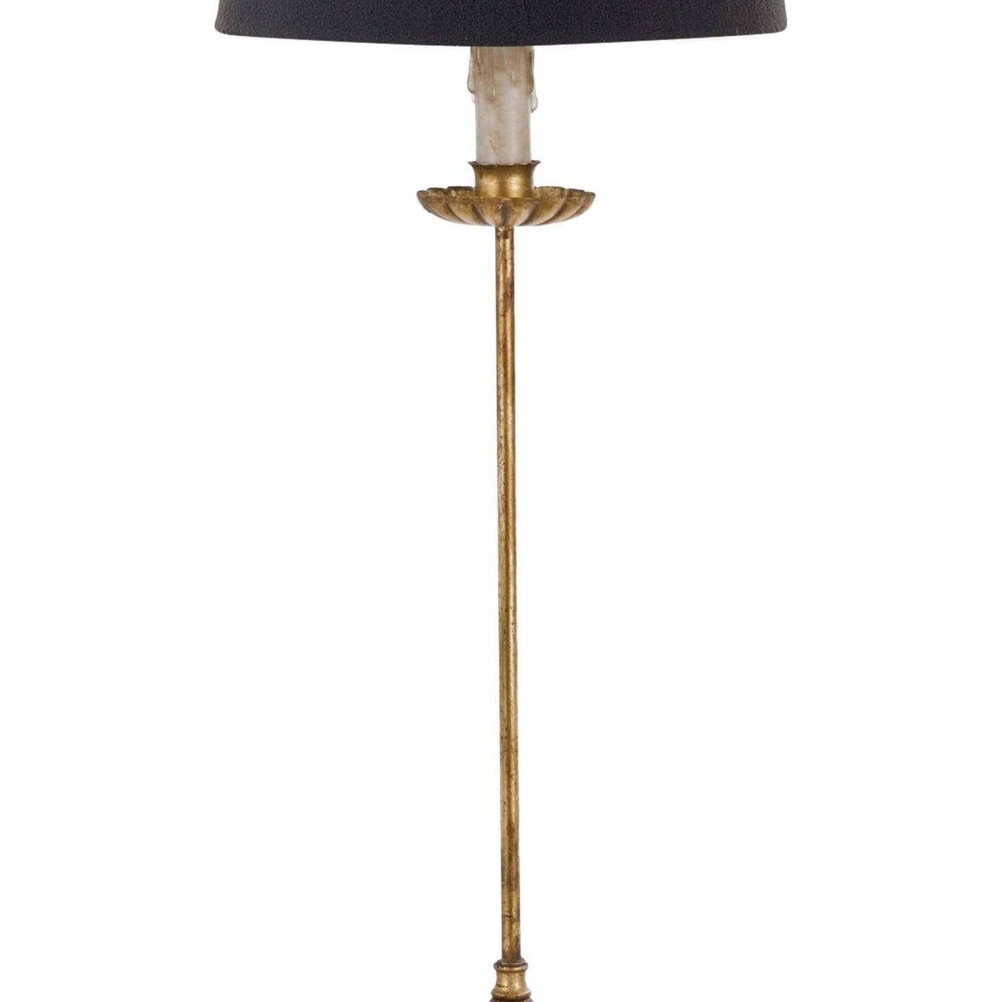 006 S-286809 | Closeup | Clove Stem Buffet Table Lamp by Regina Andrew in gold and antique gold leaf. Made from cast iron in a traditional style.