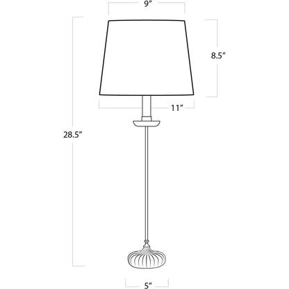 Clove Stem Buffet Table Lamp by Regina Andrew in gold and antique gold leaf. Made from cast iron in a traditional style.