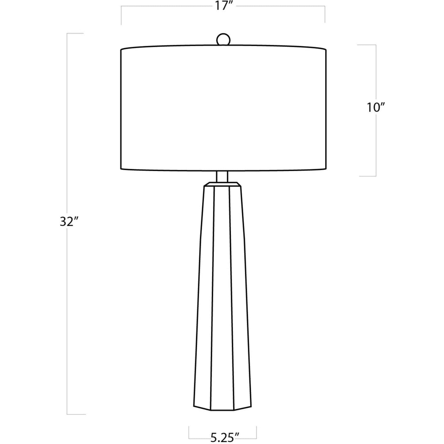 006 S-287301 | Additional Silo | Tapered Hex Crystal Table Lamp by Regina Andrew in nickel and polished nickel. Made from crystal in a modern style.
