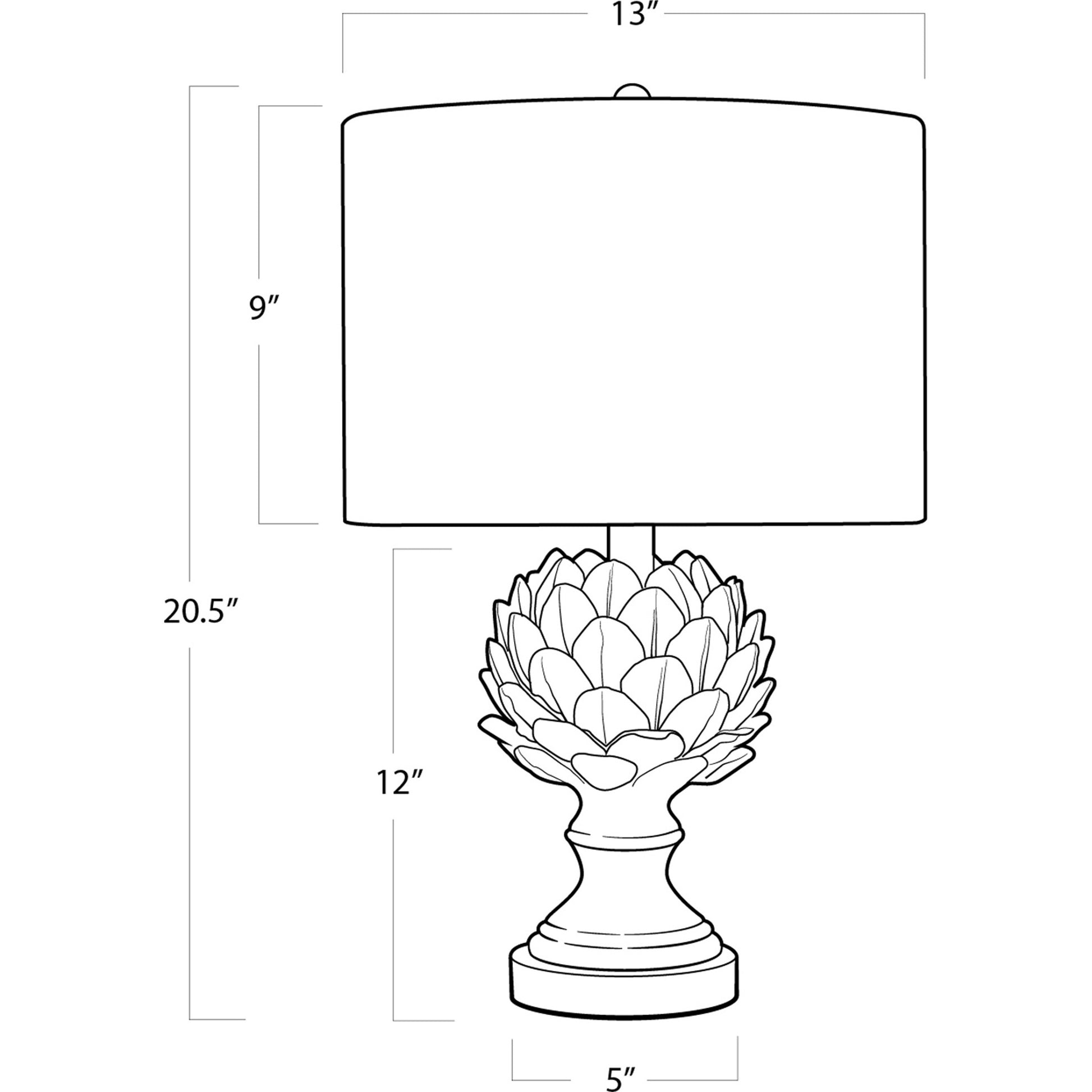 Leafy Artichoke Ceramic Table Lamp by Regina Andrew in white, natural and white. Made from steel in a traditional style.