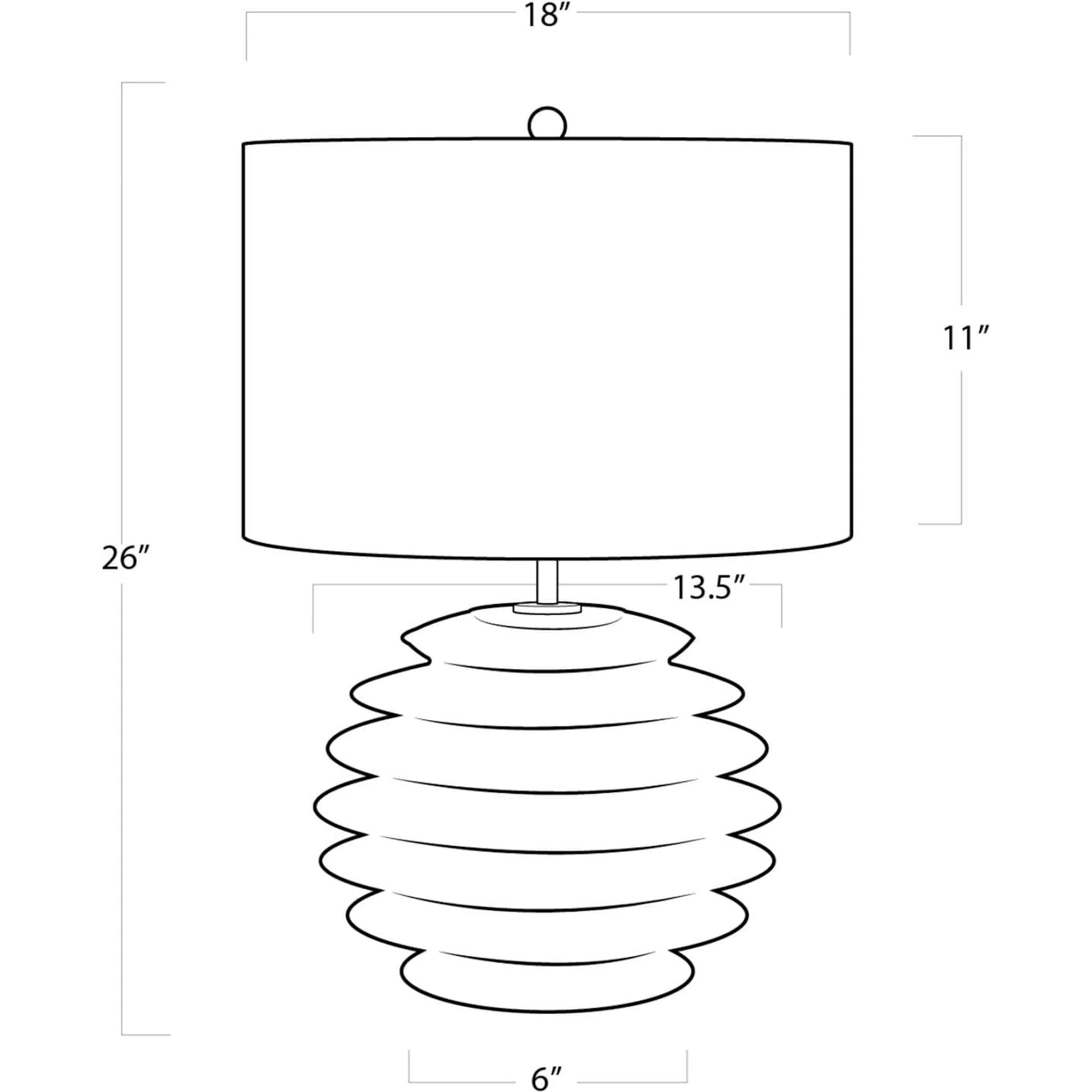 Accordion Round Table Lamp by Regina Andrew in ebony and ebony. Made from wood in a modern style.