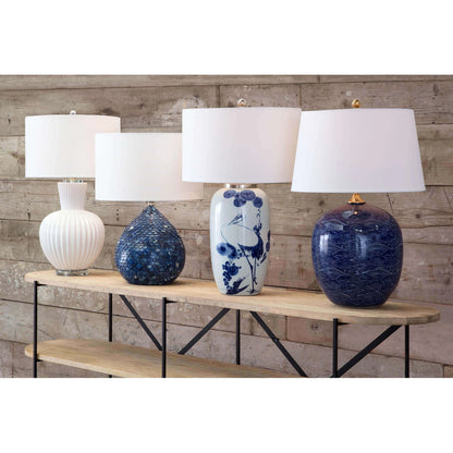 Sirene Table Lamp by Regina Andrew in blue and blue. Made from bone in a coastal style.