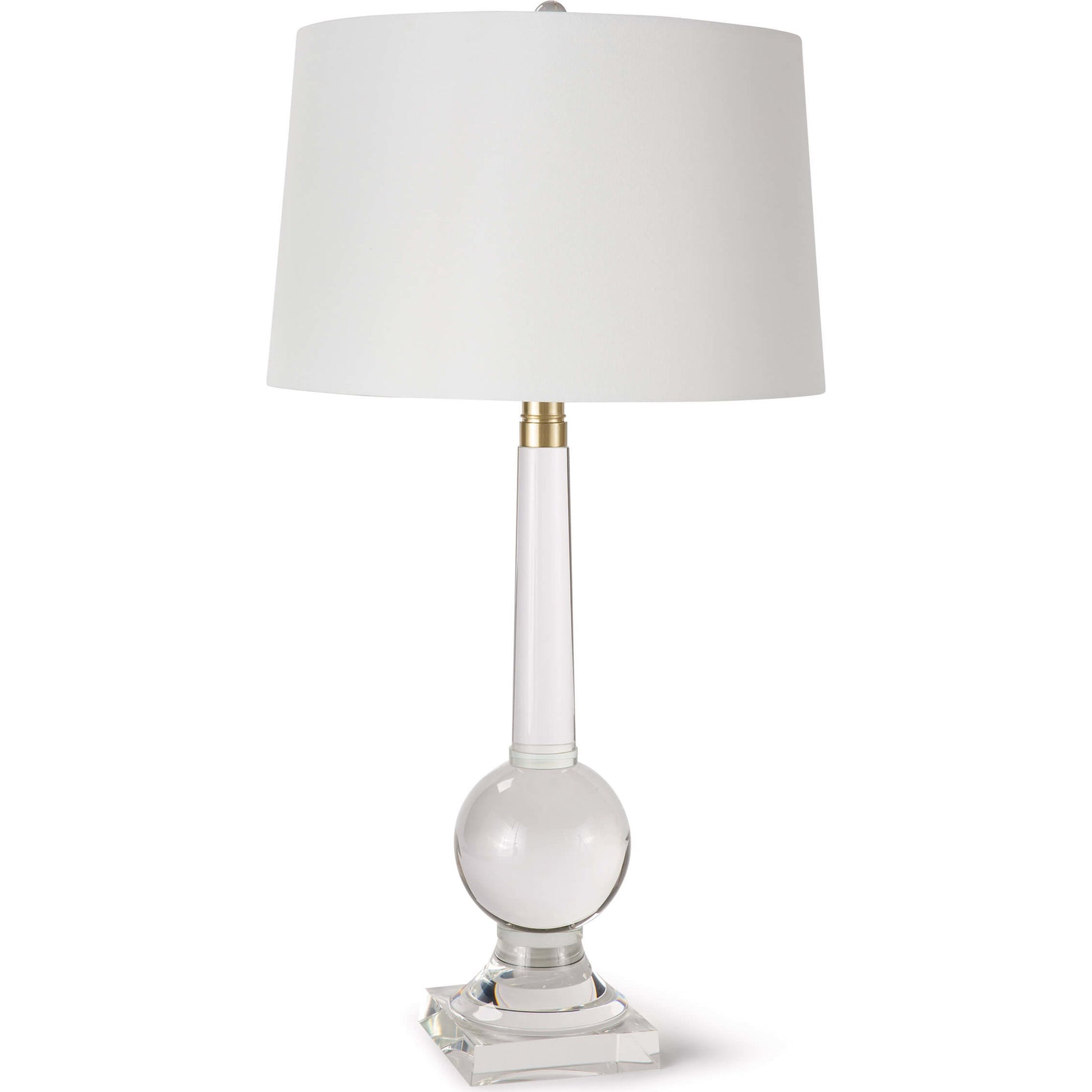 Stowe Crystal Table Lamp by Regina Andrew in clear and clear. Made from crystal in a transitional style.