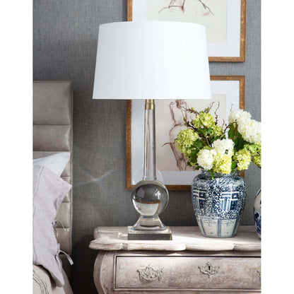 Stowe Crystal Table Lamp by Regina Andrew in clear and clear. Made from crystal in a transitional style.