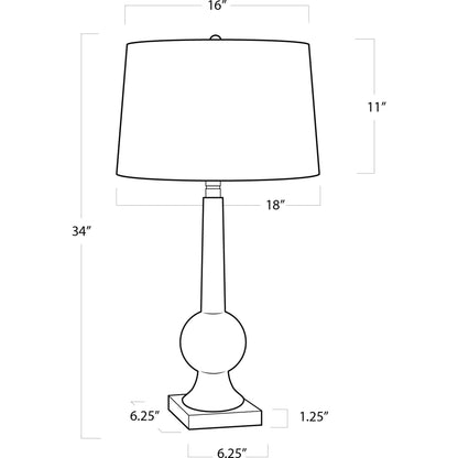 Stowe Crystal Table Lamp by Regina Andrew in clear and clear. Made from crystal in a transitional style.