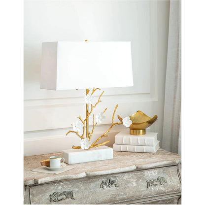 Cherise Horizontal Table Lamp by Regina Andrew in gold. Made from brass in a coastal style.