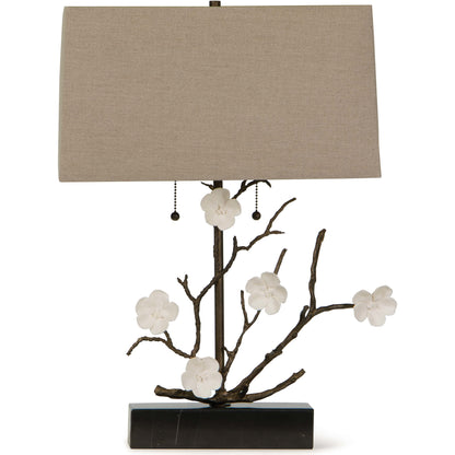 Cherise Horizontal Table Lamp by Regina Andrew in gold. Made from brass in a coastal style.