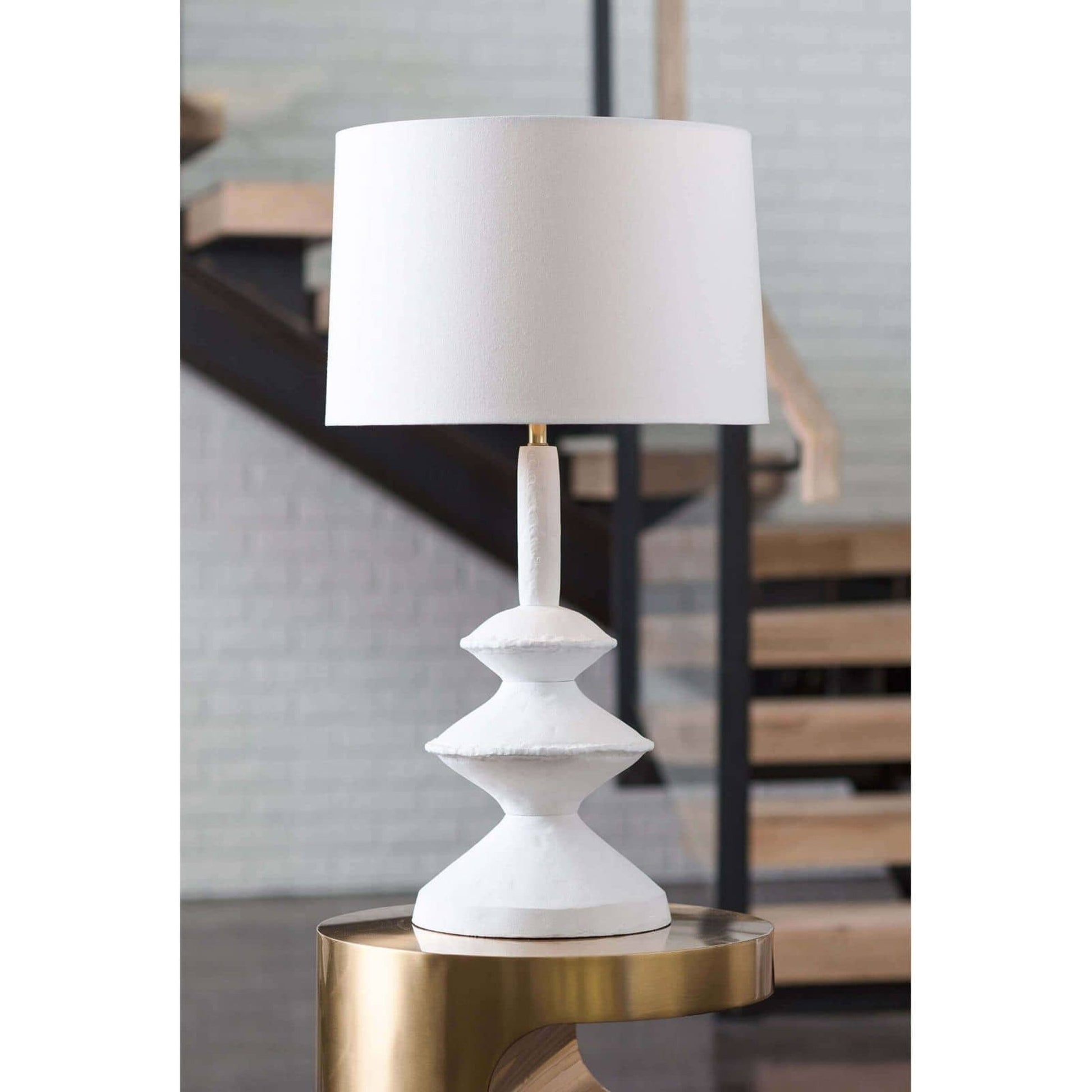 Hope Table Lamp by Regina Andrew in white, natural and white. Made from aluminum in a modern style.