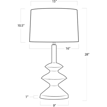 Hope Table Lamp by Regina Andrew in white, natural and white. Made from aluminum in a modern style.
