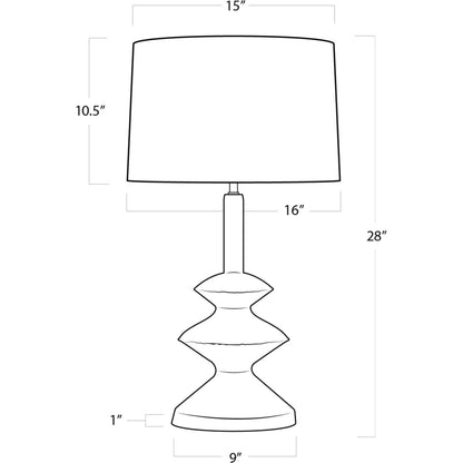 Hope Table Lamp by Regina Andrew in white, natural and white. Made from aluminum in a modern style.