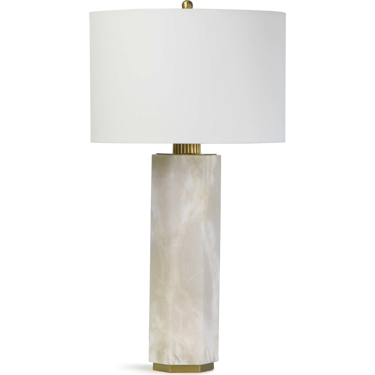 001 S-341577 | Primary Silo | Gear Alabaster Table Lamp by Regina Andrew in white, natural. Made from alabaster in a modern style.