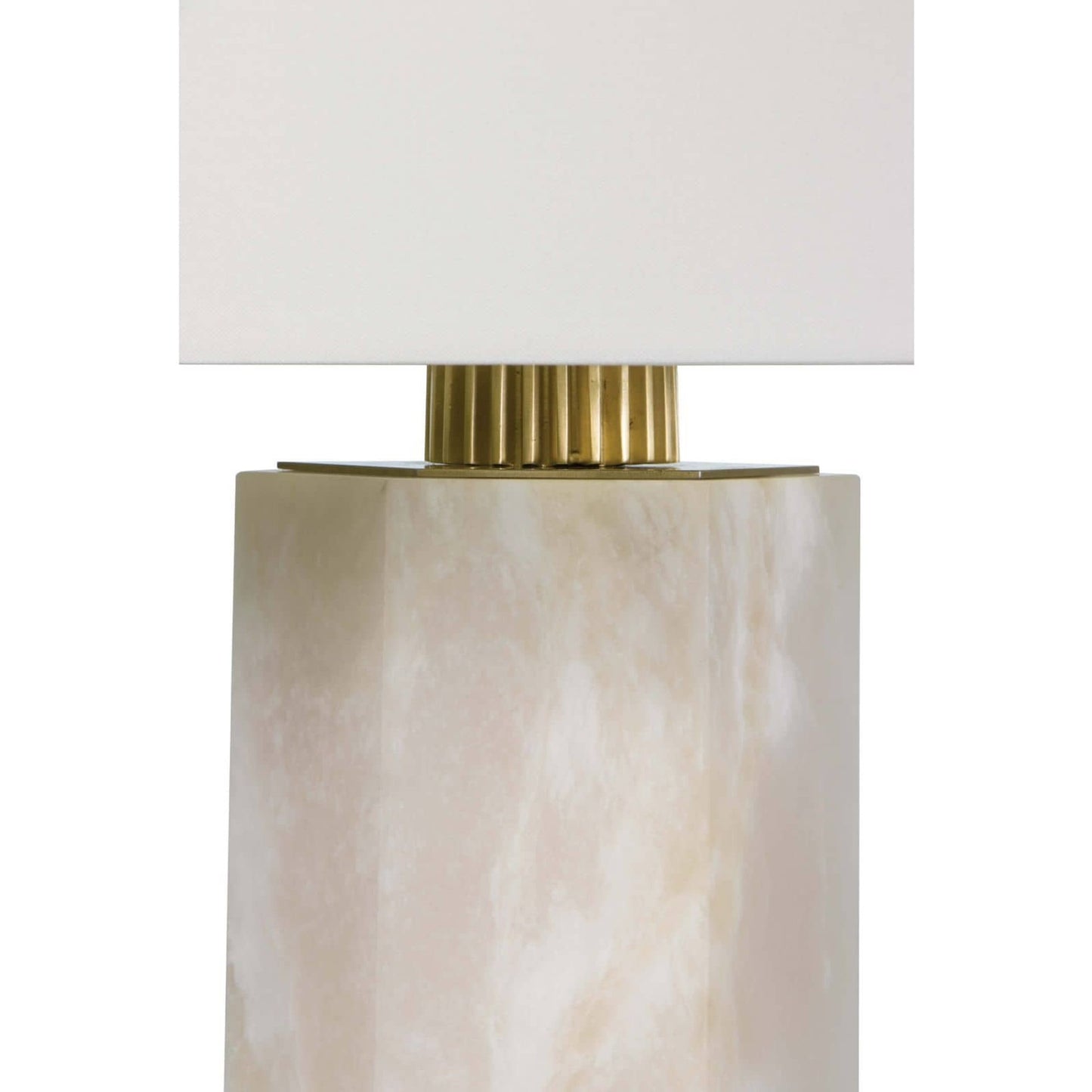 003 S-341577 | Closeup | Gear Alabaster Table Lamp by Regina Andrew in white, natural. Made from alabaster in a modern style.