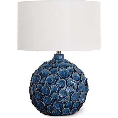 Lucia Blue Ceramic Table Lamp by Regina Andrew in blue. Made from ceramic in a coastal style.