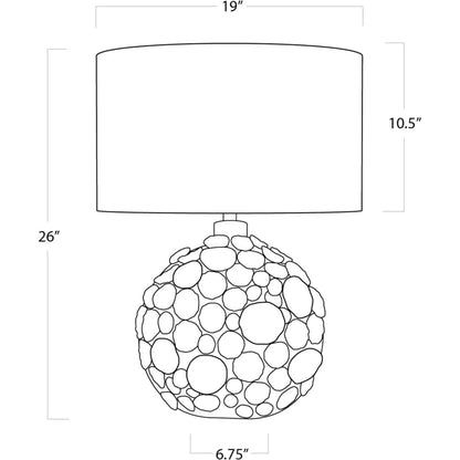 Lucia White Ceramic Table Lamp by Regina Andrew in white. Made from ceramic in a coastal style.