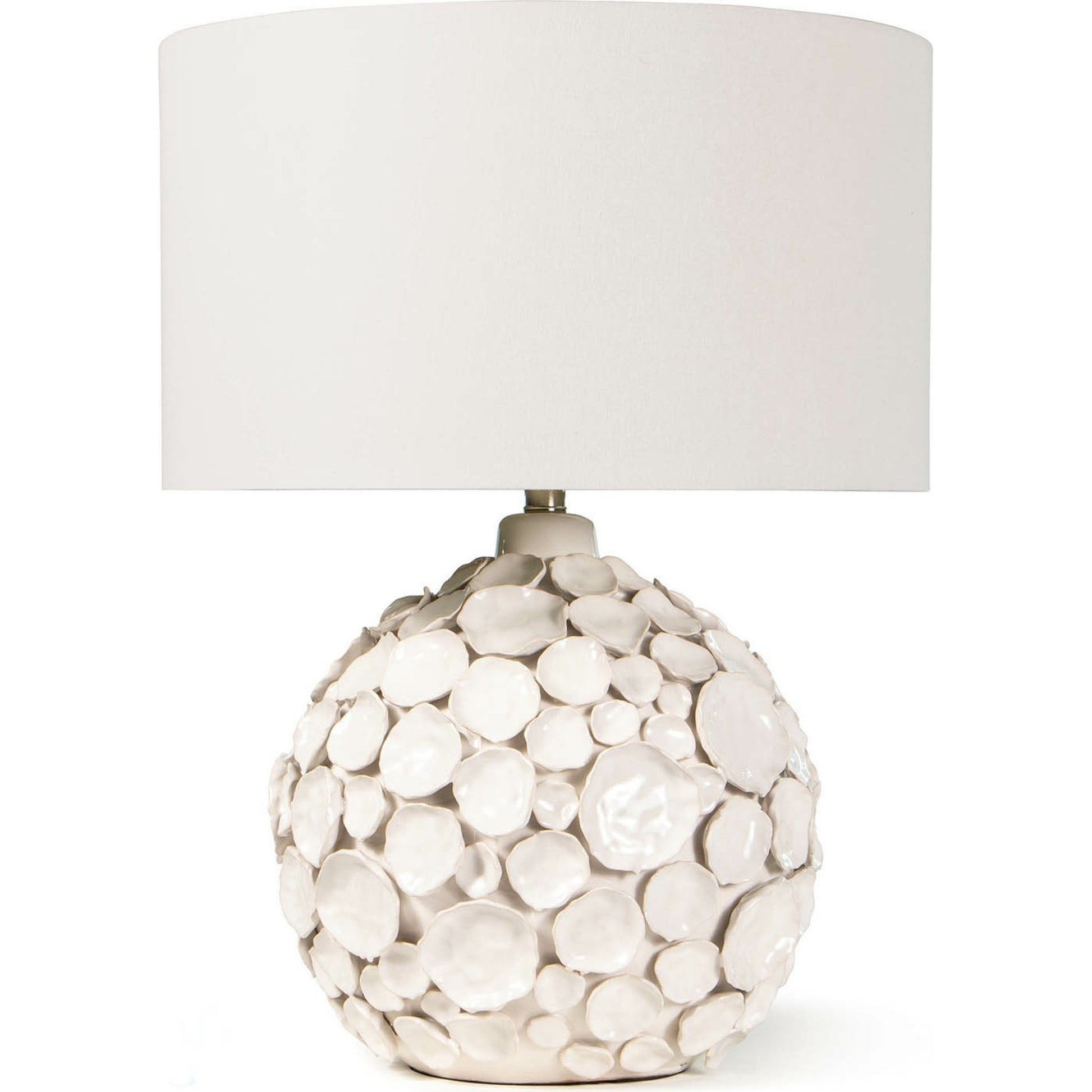 Lucia White Ceramic Table Lamp by Regina Andrew in white. Made from ceramic in a coastal style.