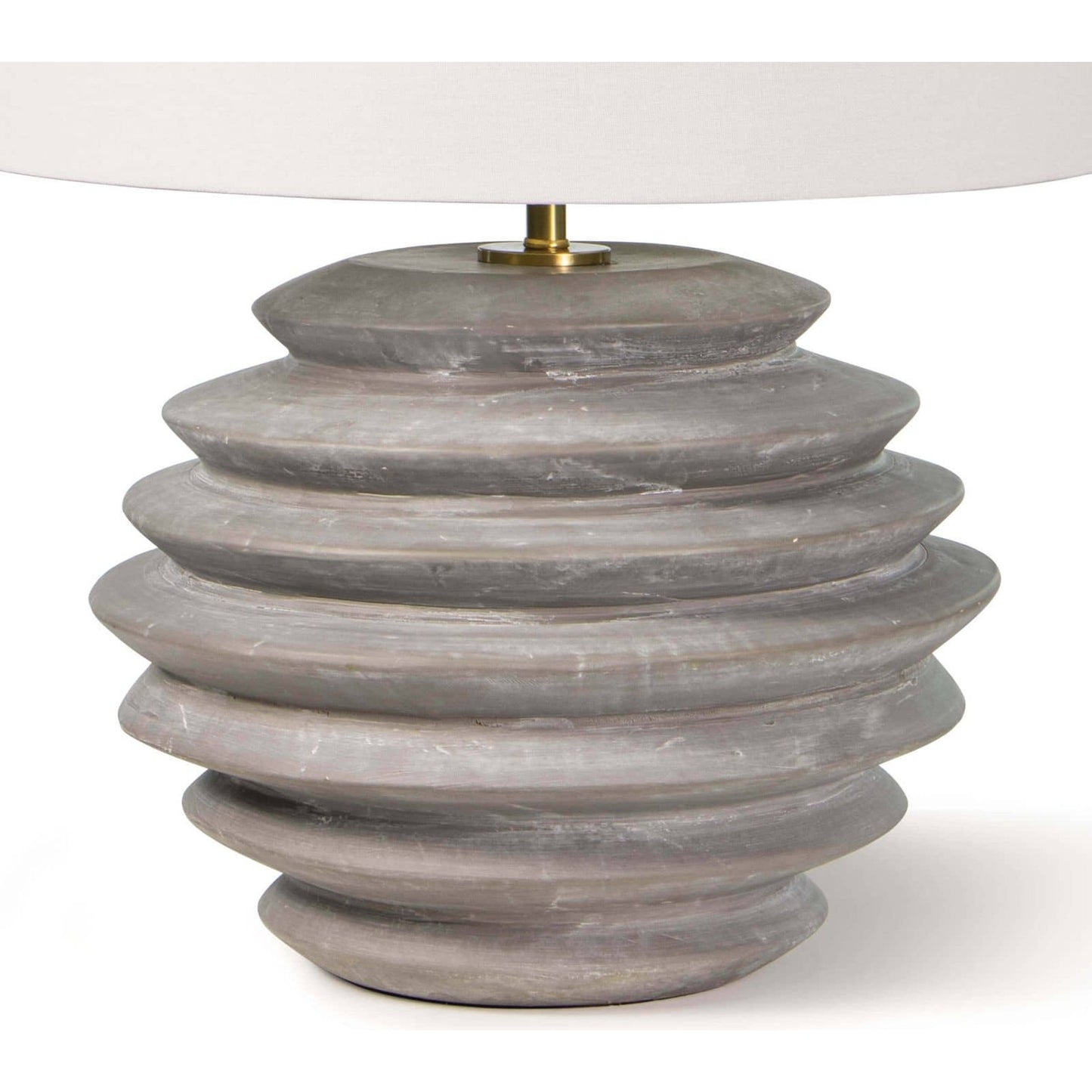 004 SR-769901 | Closeup | Canyon Ceramic Table Lamp by Regina Andrew in gray. Made from ceramic in a modern style.