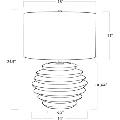 Canyon Ceramic Table Lamp by Regina Andrew in gray. Made from ceramic in a modern style.