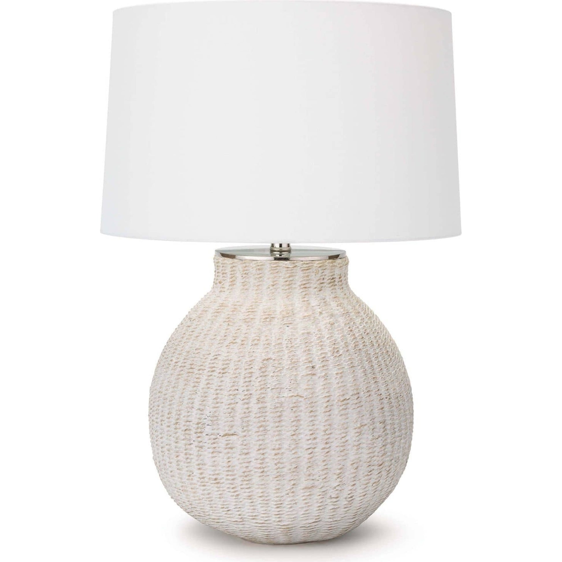 Hobi Table Lamp by Regina Andrew in white washed. Made from natural material in a coastal style.