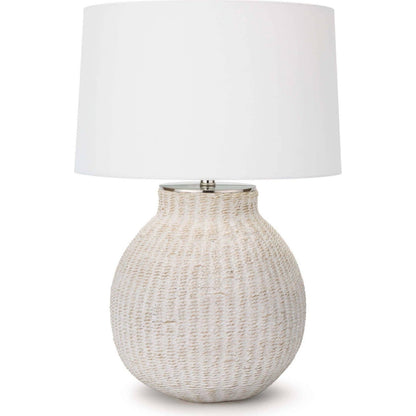 Hobi Table Lamp by Regina Andrew in white washed. Made from natural material in a coastal style.