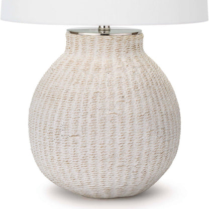 Hobi Table Lamp by Regina Andrew in white washed. Made from natural material in a coastal style.