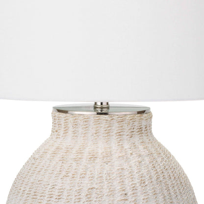 Hobi Table Lamp by Regina Andrew in white washed. Made from natural material in a coastal style.