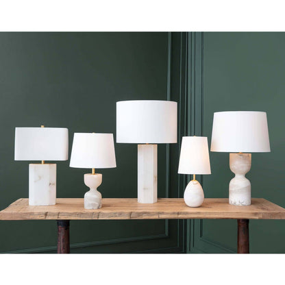 Stella Alabaster Table Lamp by Regina Andrew in neutral and natural stone. Made from alabaster in a transitional style.